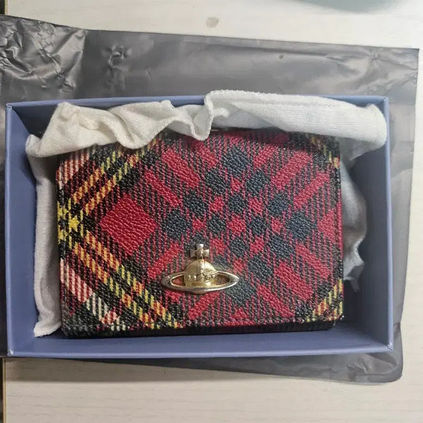 [BUNJANG] Vivienne Westwood Tartan Check Bifold Wallet / 일택포)비비안웨스트우드 타탄체크 반지갑 지갑