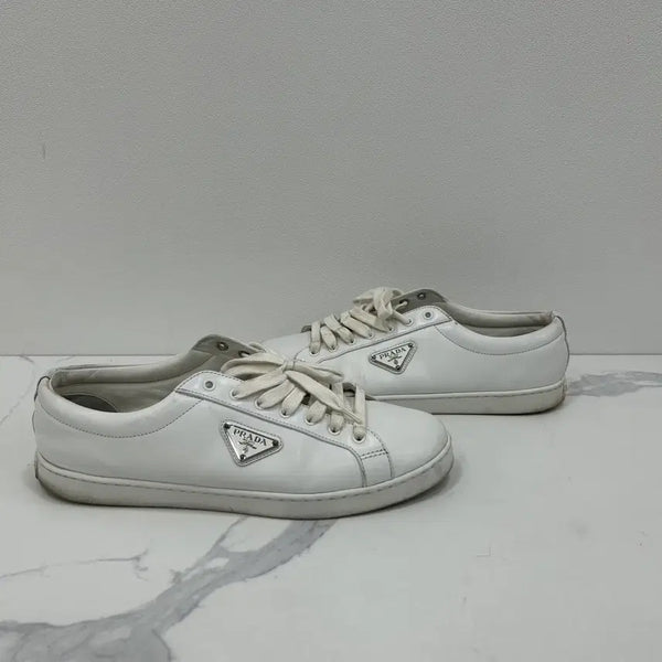 [BUNJANG] Prada Leather Sneakers White Size 9 / [9SIZE]프라다 레더 스니커즈