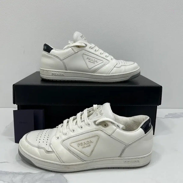 [BUNJANG] Prada Saffiano Leather Sneakers White Size 6.5 / [6.5SIZE]프라다 사피아노 레더 스니커즈 화이트