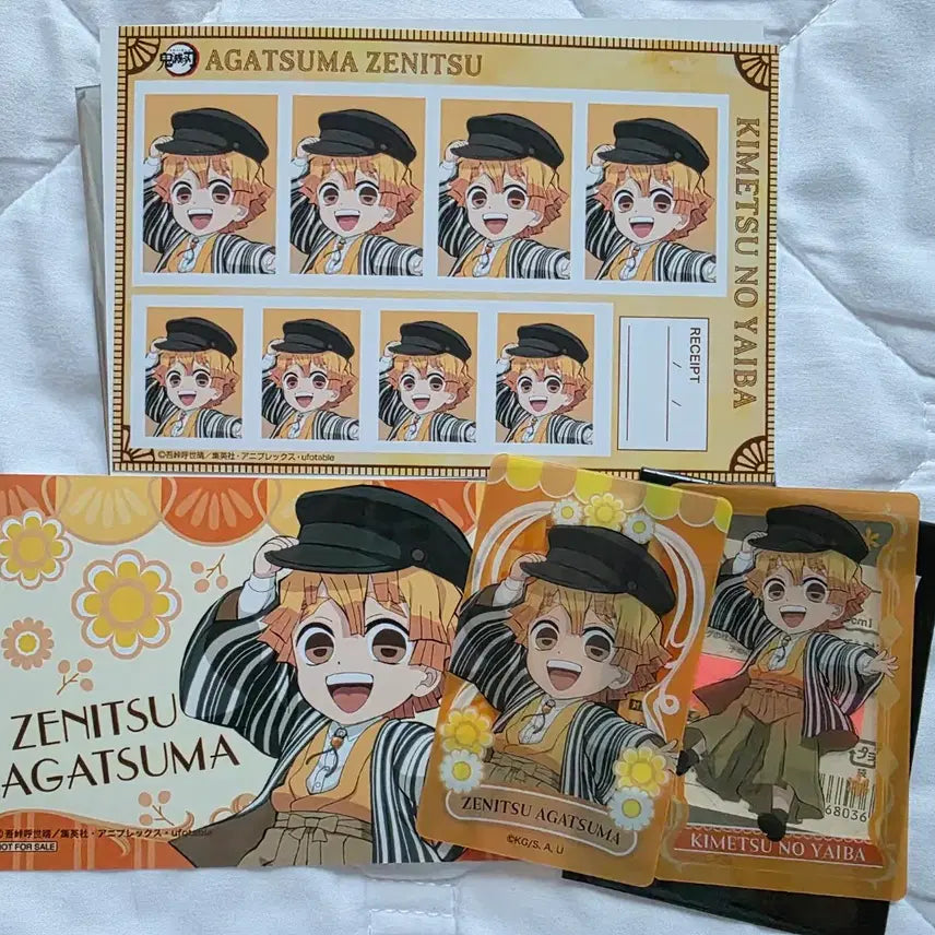 [BUNJANG] Demon Slayer Zenitsu Proof Photo + Photocard + Postcard Set / 귀멸의 칼날 애니메이트 페어 상품 젠이츠 증명사진+포토카드+엽서 세트