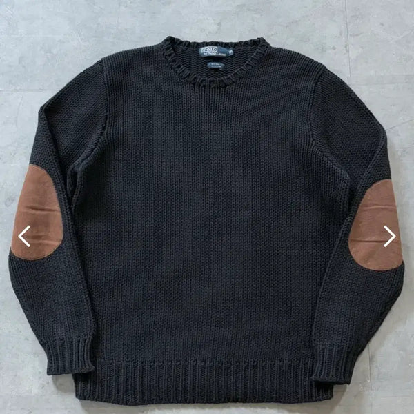 [BUNJANG] Polo Ralph Lauren Elbow Patch Heavy Wool Knit / Polo 폴로 랄프로렌 엘보우 패치 헤비 울 니트, 로우게이지 니트