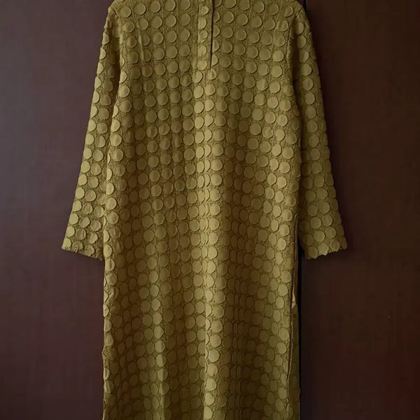 [BUNJANG] Mustard Dot Long Dress / 머스타드 도트 롱 원피스