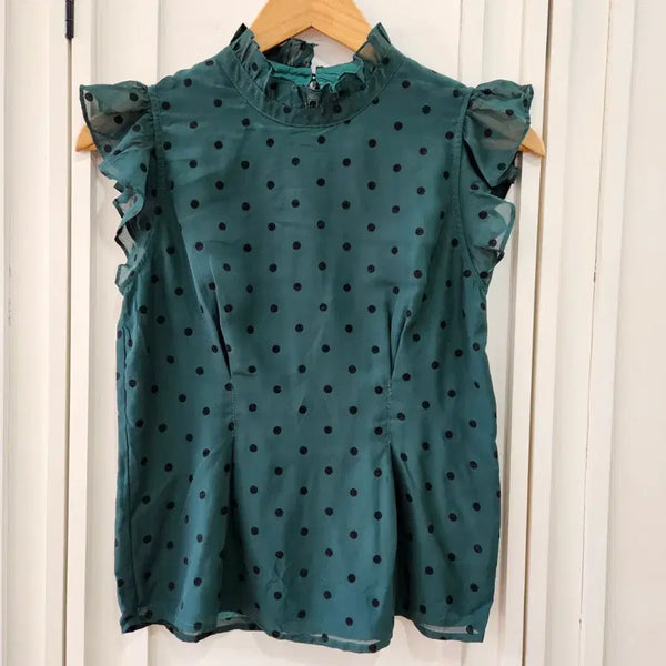 [BUNJANG] Dot Frill Blouse / 도트 프릴 블라우스