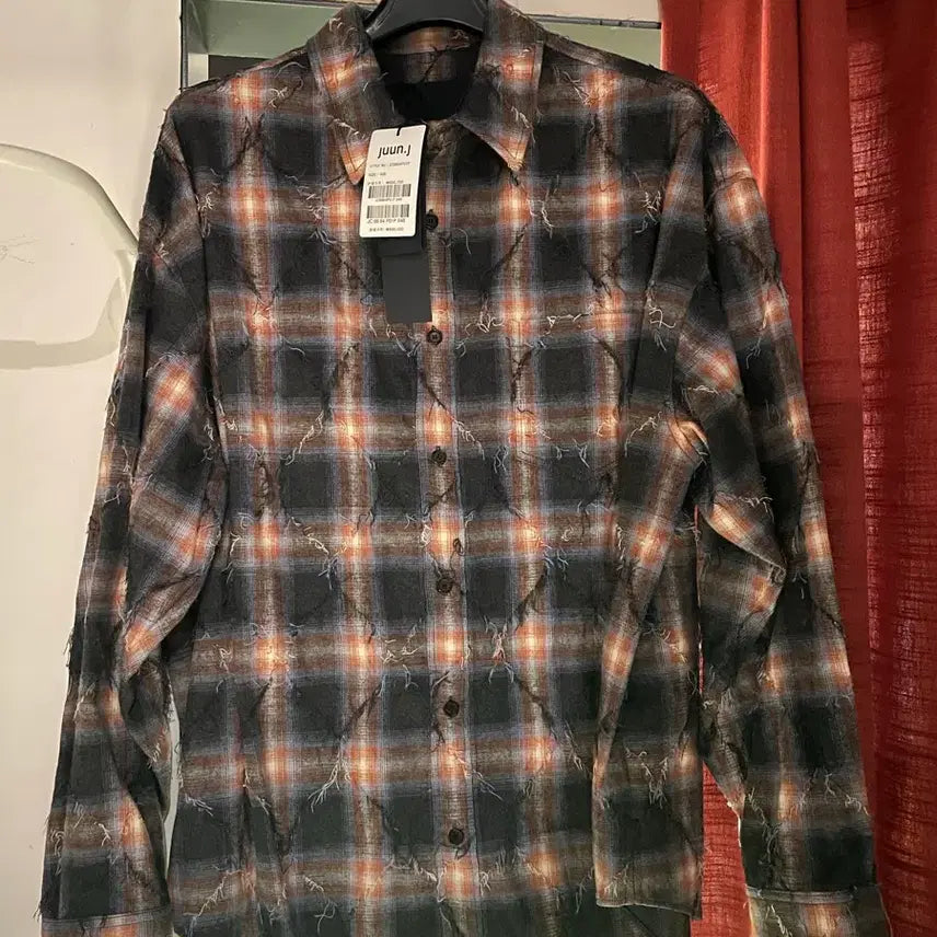 [BUNJANG] Juun.J 26FW Argyle Needle Check Shirt Amber Blue Size 48 / 준지26fw 아가일 니들 체크셔츠 엠버블루, 48사이즈 택달린 새상품