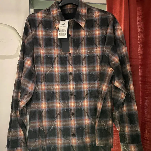 [BUNJANG] Juun.J 26FW Argyle Needle Check Shirt Amber Blue Size 48 / 준지26fw 아가일 니들 체크셔츠 엠버블루, 48사이즈 택달린 새상품