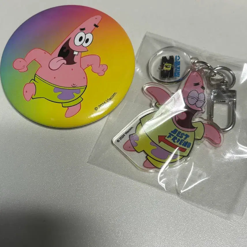 [BUNJANG] SpongeBob Pop-up Can Badge + Keyring Set / 스폰지밥 팝업 캔뱃지 + 키링 세트