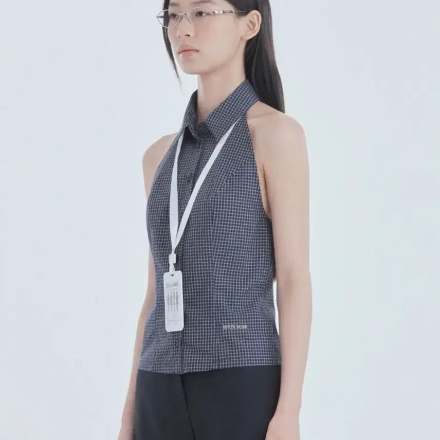 [BUNJANG] Mousoleum Two-Way Collar Halter Shirt - Navy / 마우솔레움 Two-Way Collar Halter Shirt - Navy