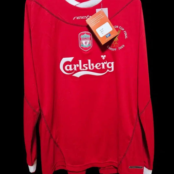 [BUNJANG] Liverpool 2002-2004 Long Sleeve Jersey Gerrard (League Cup Embroidery) / 02-04 리버풀 긴팔 유니폼 제라드 마킹 (리그컵 자수)