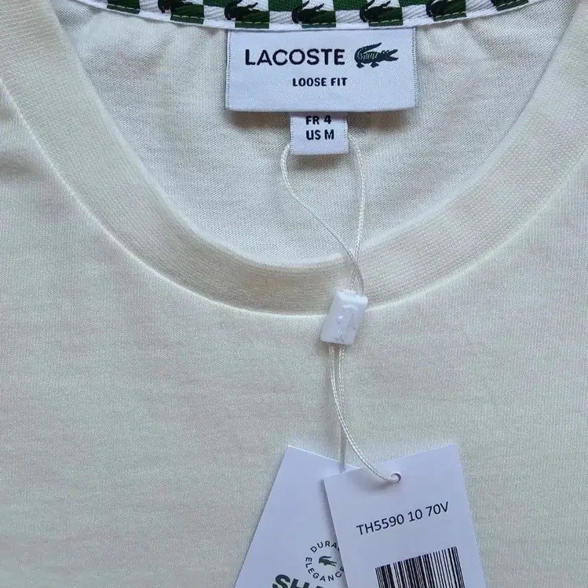 [BUNJANG] Lacoste Loose Fit T-Shirt Ivory M / 라코스테 루즈핏 반팔티  M