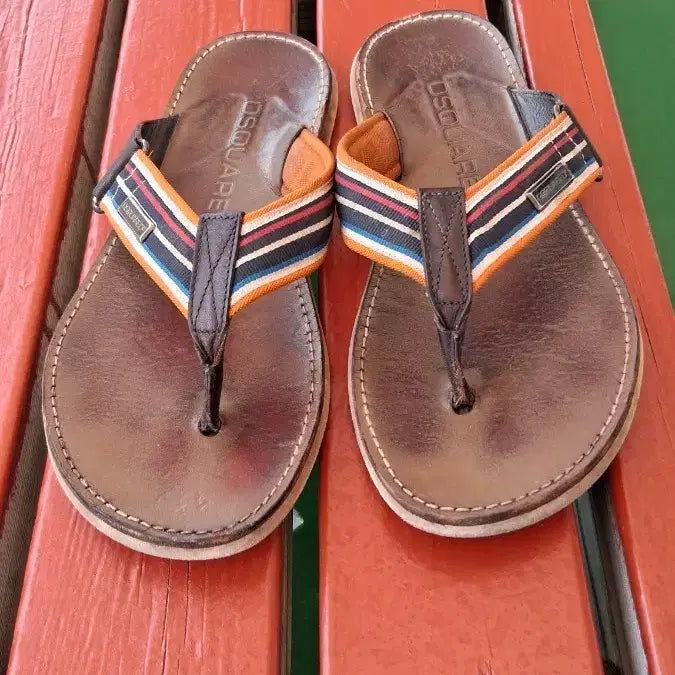 [BUNJANG] DSQUARED2 Brown Slides Sandals 250-260 / 디스퀘어드2 -쪼리.샌들 ,브라운컬러ㅡ250~260,택포
