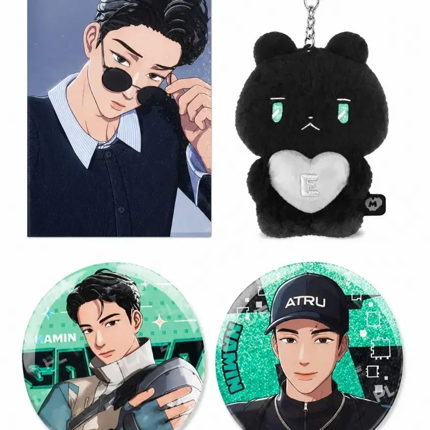[BUNJANG] PLAVE Hamin Photocard, MyaMya Keyring, and Can Badge Bundle Set / 플레이브 하민 포카 먀미키링 캔뱃지 일괄양도