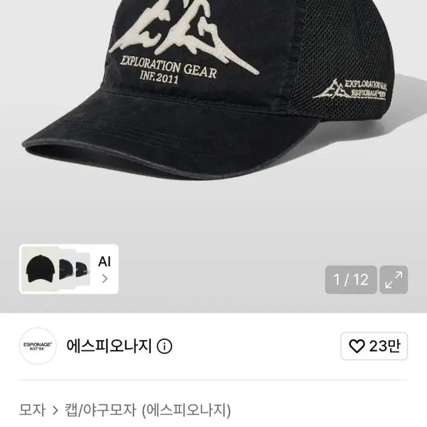[BUNJANG] Espionage Vintage Mesh Cap Black / 에스피오나지 빈티지 메쉬 캡 블랙