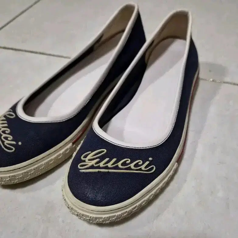 [BUNJANG] Gucci Canvas Flat Shoes / 구찌 캔버스 플랫슈즈 정품