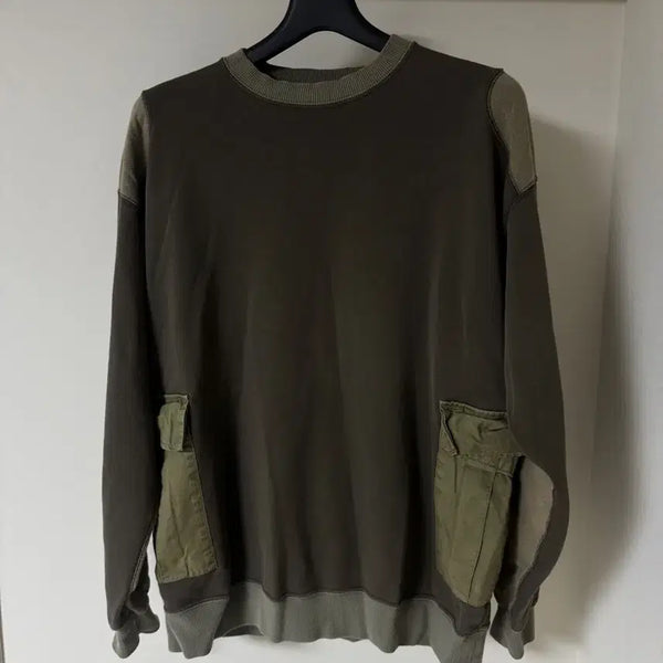 [BUNJANG] BEAMS Khaki Sweatshirt / BEAMS 카키 맨투맨