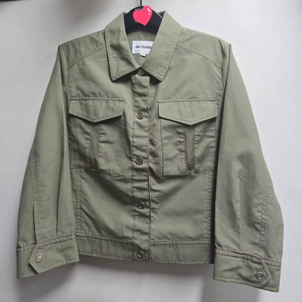 [BUNJANG] Magean Khaki Multi Cultural Lettering Cropped Jacket (Size M) / 매긴 카키색 멀티컬쳐 자켓 M