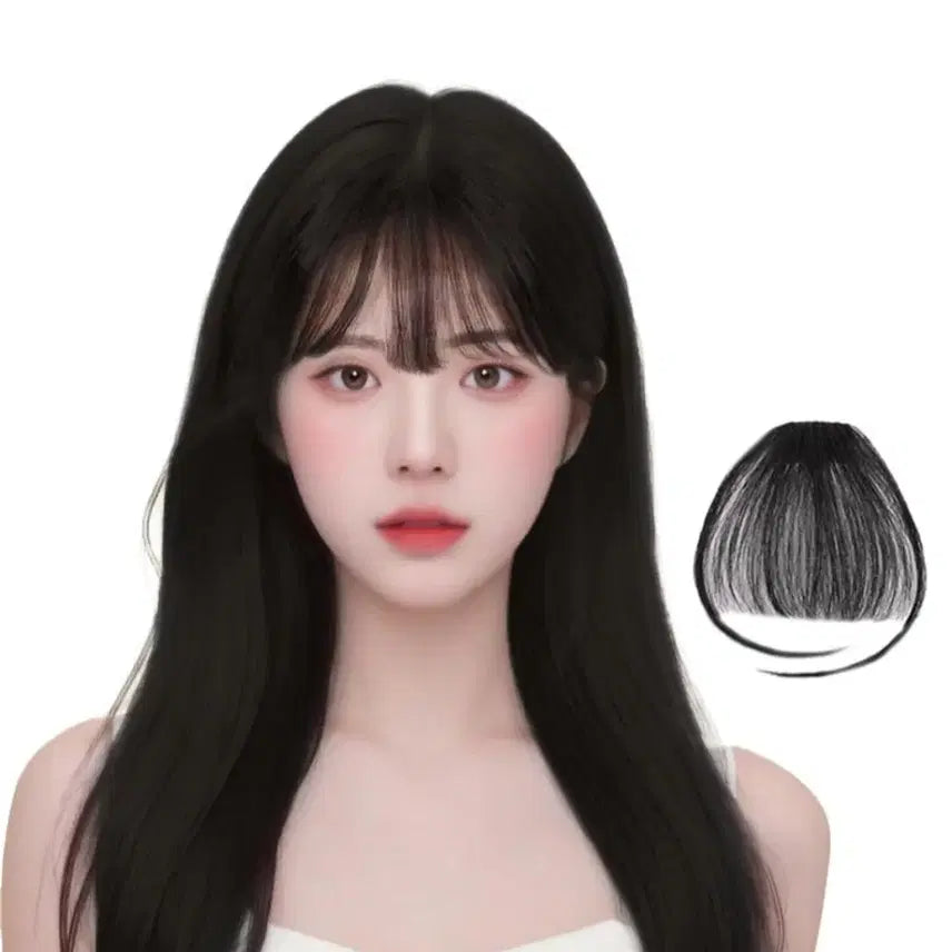 [BUNJANG] Black Bang Piece Hair Extension Wig / 앞머리 피스 가발 블랙