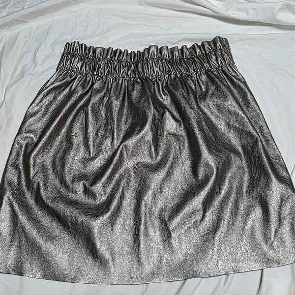 [BUNJANG] Forever 21 Metallic Leather Banding Mini Skirt S / 포에버21 메탈릭 가죽 밴딩 미니 스커트 S