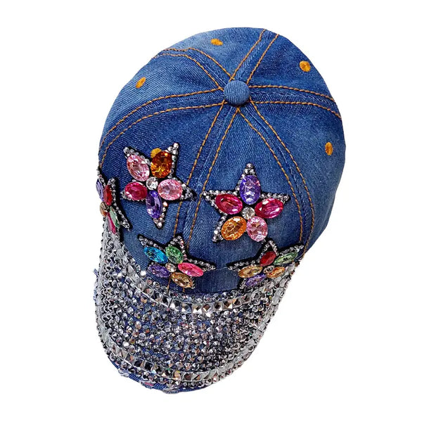 [BUNJANG] Vintage Kitsch Washed Denim Baseball Cap / 빈티지 키치한 데님야구모자 57 진청 17473