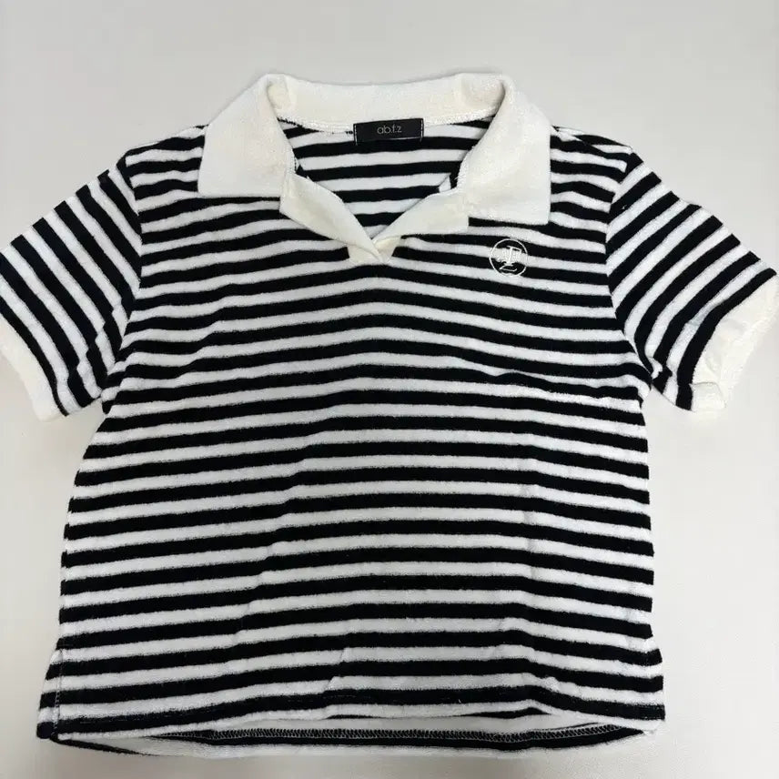 [BUNJANG] Stripe Terry Short Sleeve Polo T-Shirt / 스트라이프 테리 반팔 카라티