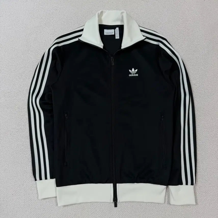 [BUNJANG] Adidas Track Top Zip-Up Jersey White Black / 아디다스 져지 집업 트랙탑 화이트 블랙