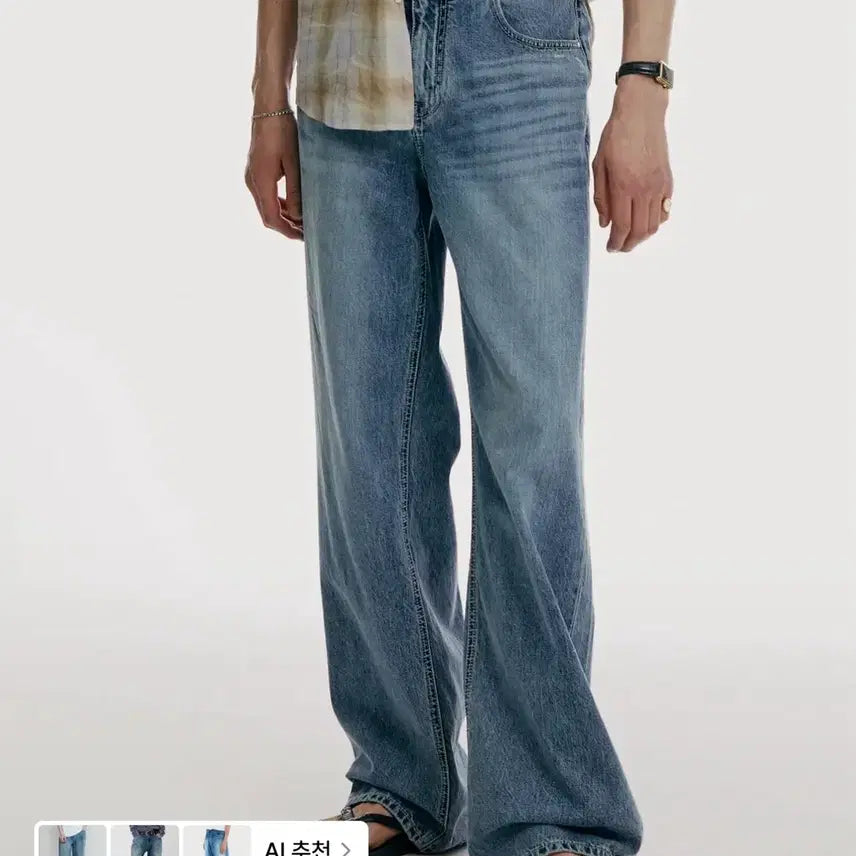 [BUNJANG] Moden Arder Easy Loose Denim Pants (Medium Blue) 28 / 모덴아르더 이지 루즈 데님 팬츠 (중청) 28