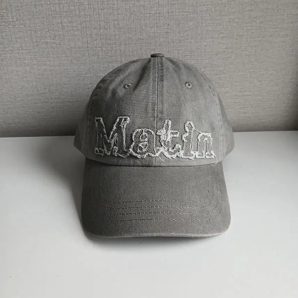 [BUNJANG] Matinkim 25SS Rough Cut Appliqué Ball Cap Grey / 마뗑킴 25년 러프 컷 아플리케 볼캡 그레이(새상품)