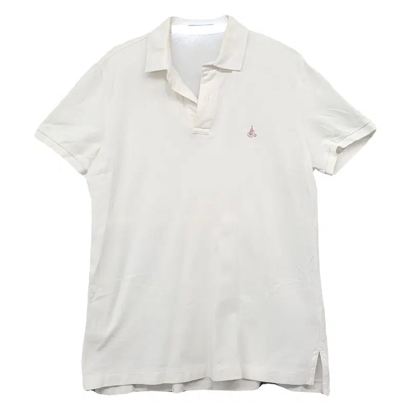 [BUNJANG] Beanpole Logo Casual White Polo Shirt / 빈폴 로고 캐주얼 화이트 카라티 100