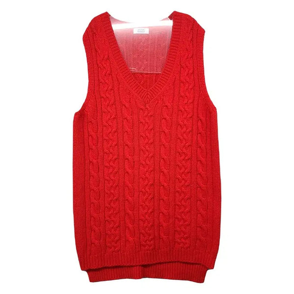 [BUNJANG] Studio Tomboy Red Knit Vest / 스튜디오 톰보이 레드 니트 조끼 F