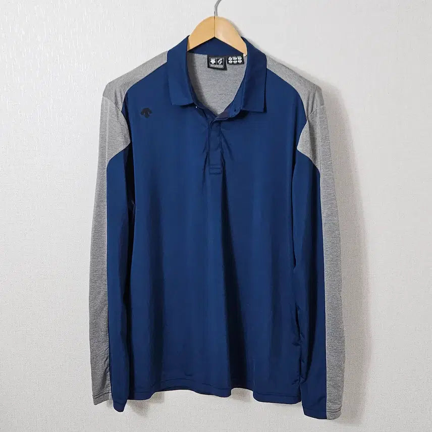 [BUNJANG] Descente Golf Men's Long Sleeve Performance Polo Shirt 110 / 데상트 골프 기능성 긴팔 카라티 롱슬리브 티셔츠 폴리 남성 110