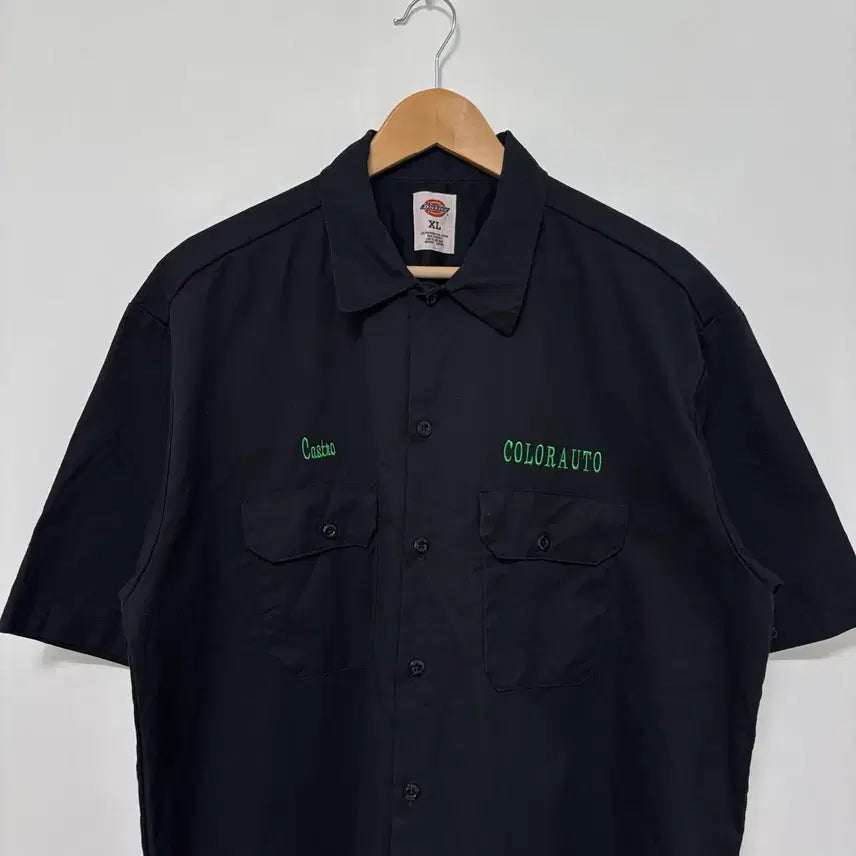 [BUNJANG] Dickies Black Castro COLORAUTO Embroidery Oversized Work Shirt XL / 디키즈 블랙 오버 워크셔츠