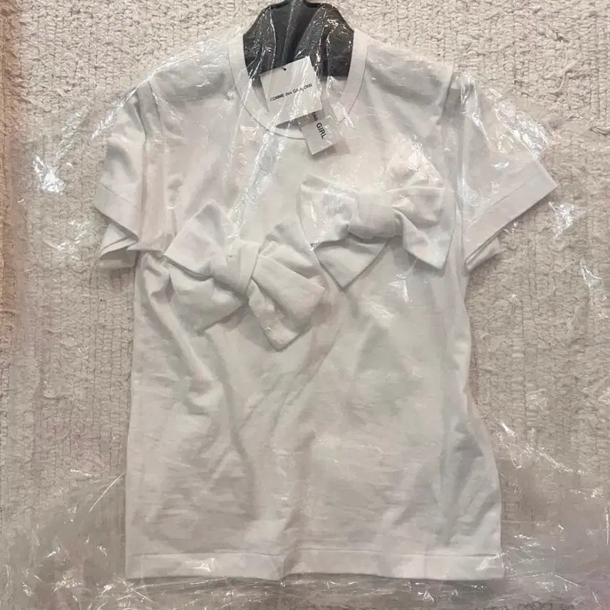 [BUNJANG] Comme des Garçons GIRL Ribbon T-shirt White / 꼼데가르송 걸 리본티셔츠 화이트