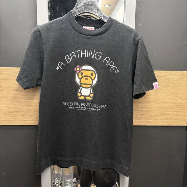 [BUNJANG] BAPE Baby Milo T-Shirt Black / 베이프 베이비마일로 반팔티 블랙