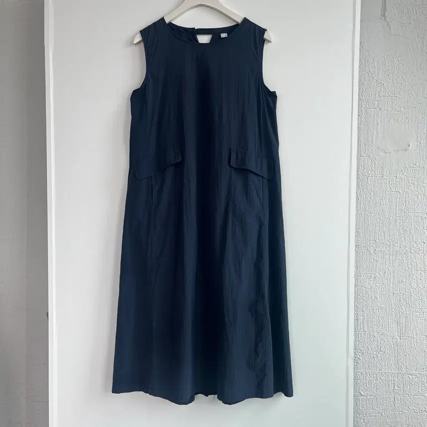 [BUNJANG] JAJU Navy Sleeveless Long Dress M / JAJU 자주 네이비 민소매 롱 원피스 M