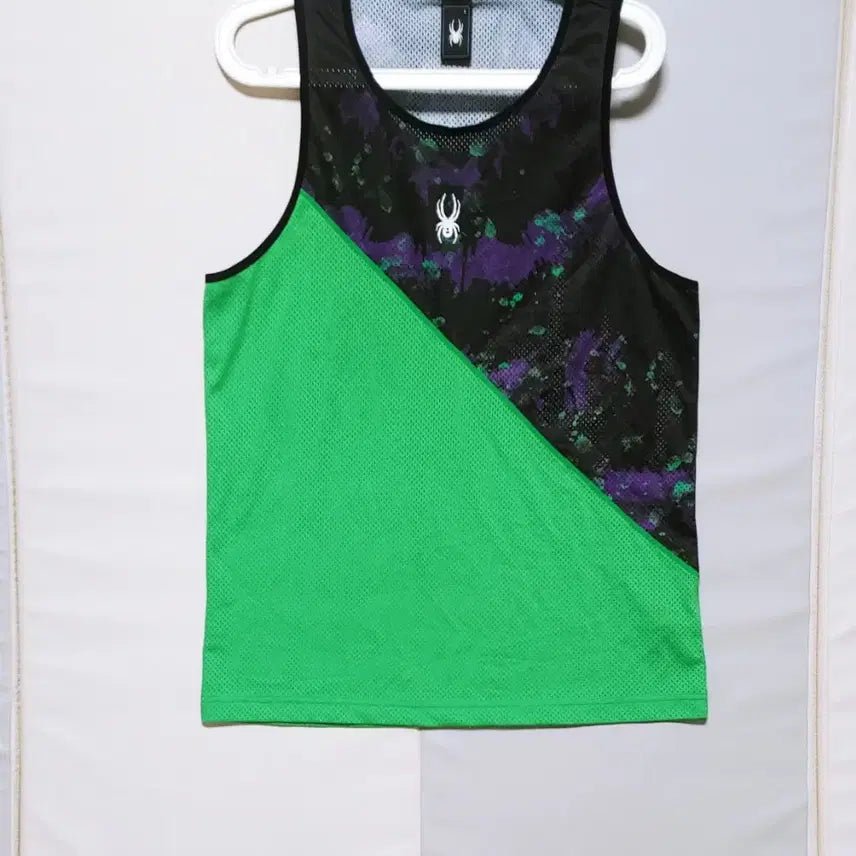 [BUNJANG] Spider Sleeveless T-shirt Green Black / [L] 스파이더 나시티 그린블랙186