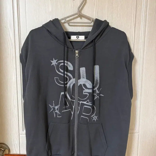 [BUNJANG] Y2K Graphic Vest Hoodie Zip-Up / Y2K 그래픽 조끼 후드 집업
