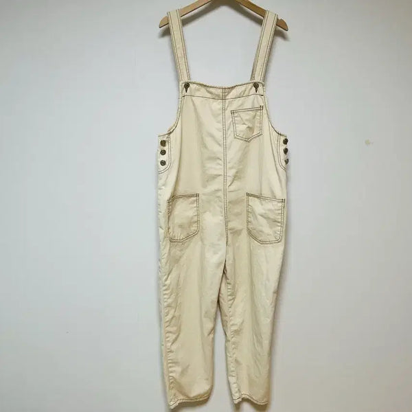 [BUNJANG] PAPER 5123 Cream Stitch Overall Bib Pants (One Size) / [정품] 크림 스티치 오버롤 멜빵바지 (프리 사이즈)