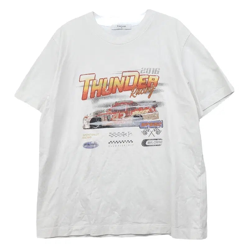 [BUNJANG] 8 Seconds Printing White T-Shirt M / 에잇세컨즈 프린팅 화이트 반팔티 M