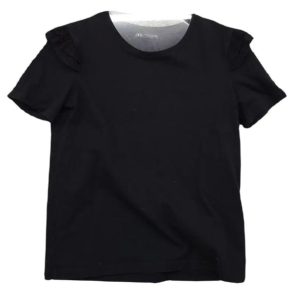 [BUNJANG] Zara Black Short Sleeve T-Shirt (Size S) / 자라 블랙 반팔티 S