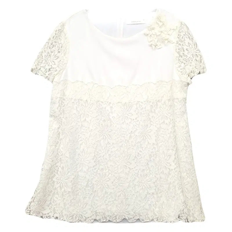 [BUNJANG] Chatelaine Mori Pattern Short-Sleeve Blouse / 샤트렌 모리 패턴 반팔 블라우스 100