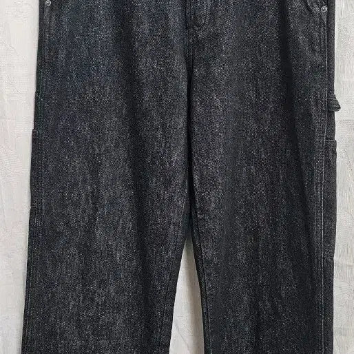 [BUNJANG] Mcwoodgun Black Denim Carpenter Pants / 맥우드건 와이드 카펜터 블랙 데님 팬츠