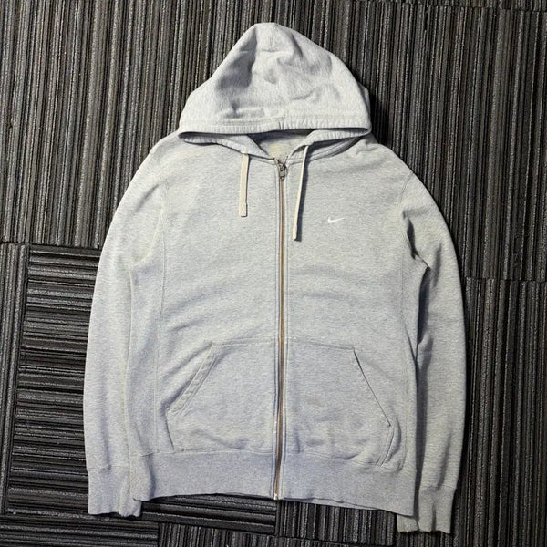[BUNJANG] Nike Grey Swoosh Logo Hooded Zip-Up Jacket / 나이키 그레이 스우시 로고 후드 집업