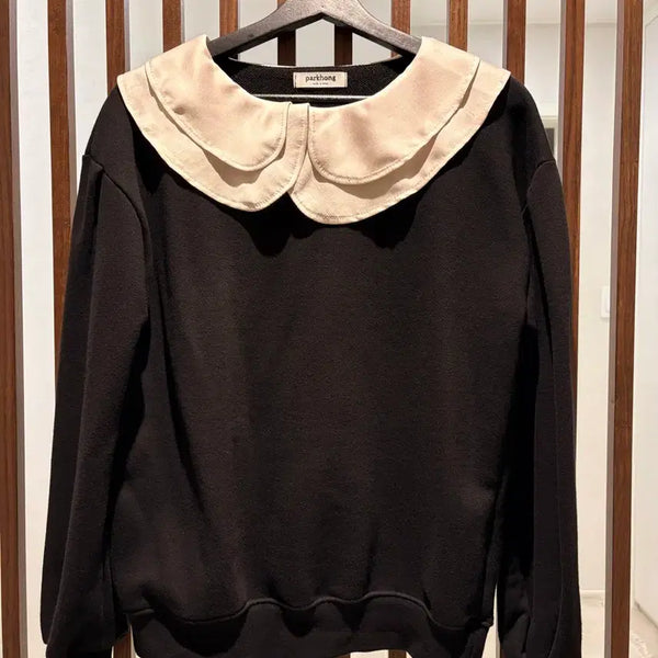 [BUNJANG] Lace Collar T-Shirt / 레이스 카라 티셔츠