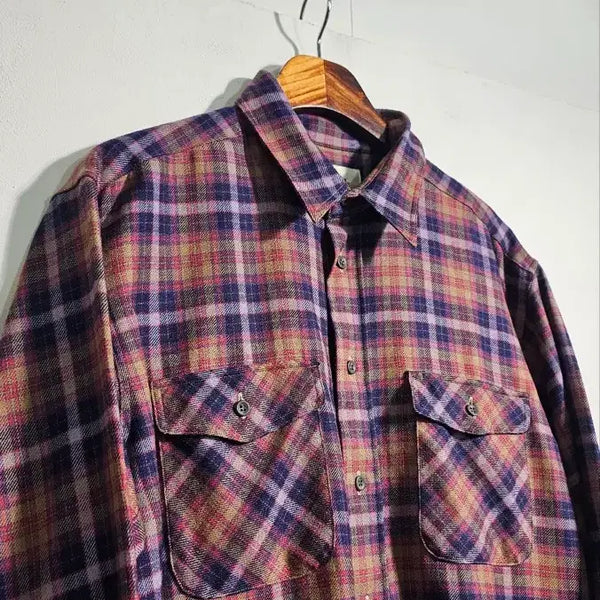 [BUNJANG] 100% Wool Checkered Shirt / 울100% 체크 셔츠 C712
