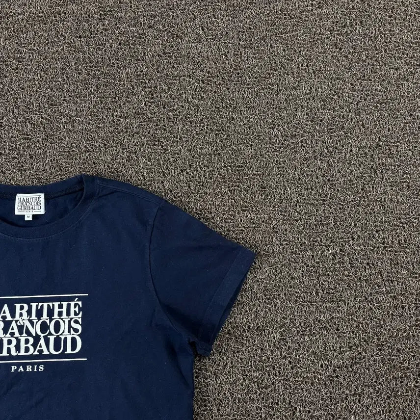 [BUNJANG] Marithe Francois Girbaud Cropped Navy Short Sleeve T-Shirt / 마리떼프랑소와저버 크롭 네이비 반팔티