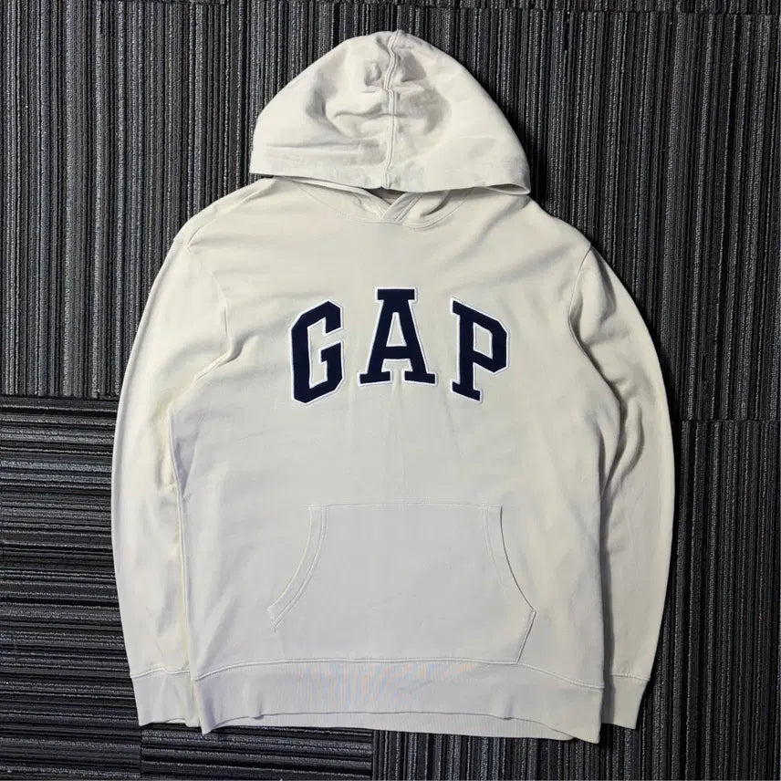 [BUNJANG] Gap Ivory Big Logo Hoodie / 갭 아이보리 빅로고 후드티