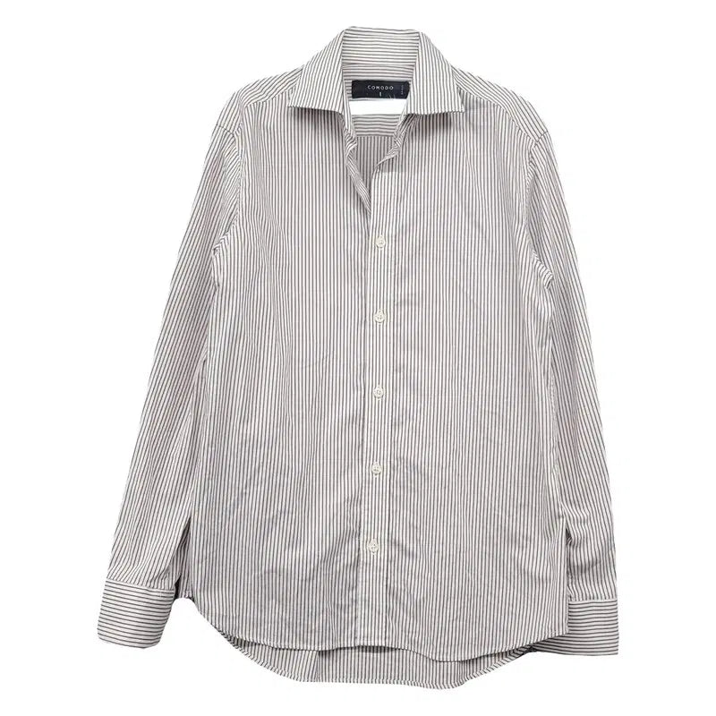 [BUNJANG] Comodo Stripe Light Gray Shirt (Small) / 코모도 스트라이프 라이트 그레이 셔츠 SMALL