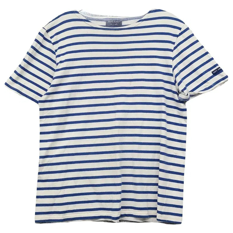 [BUNJANG] Saint James Striped Short Sleeve T-Shirt White XS / 세인트제임스 스트라이프 화이트 반팔티 XS