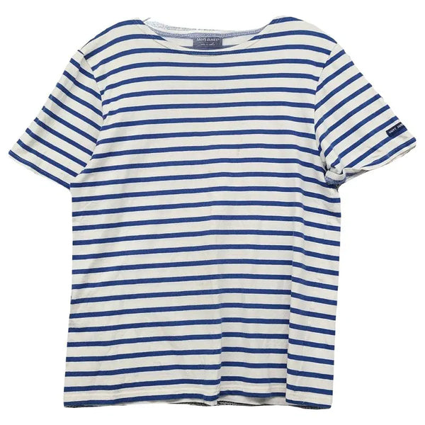 [BUNJANG] Saint James Striped Short Sleeve T-Shirt White XS / 세인트제임스 스트라이프 화이트 반팔티 XS