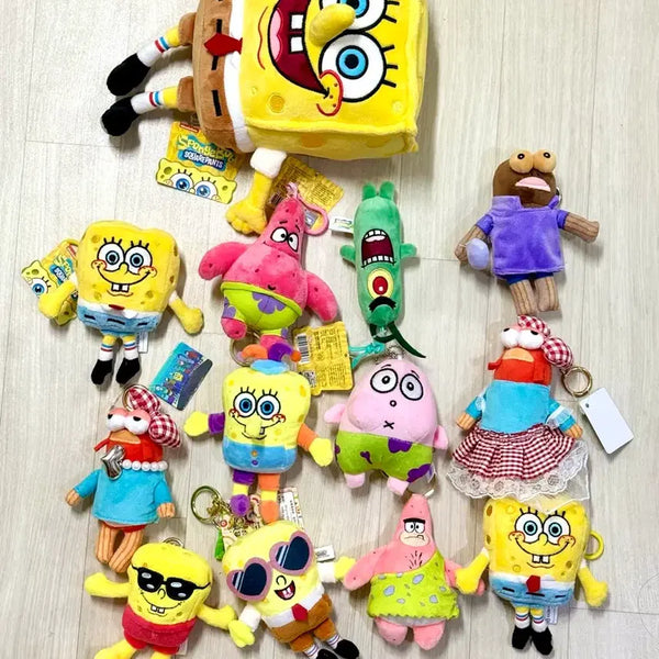 [BUNJANG] SpongeBob SquarePants Patrick Star Plankton Friends Medium Plush Keychain Set / sponge bob스폰펀지밥 뚱이 플랑크톤친구들 중형인형뽑기열쇠가방고리키링 세트