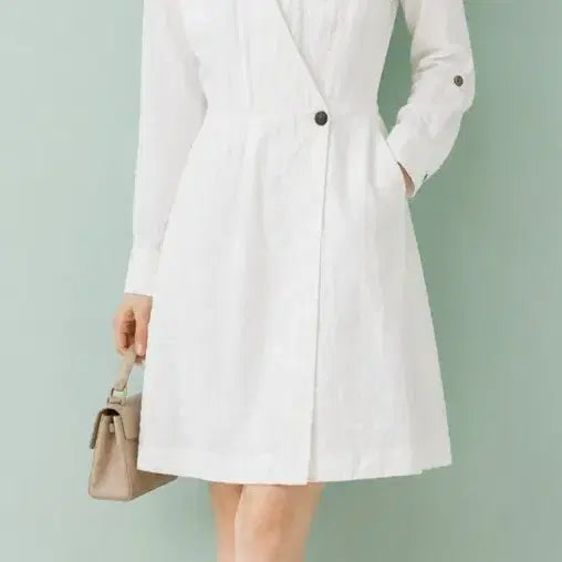 [BUNJANG] LAUTREAMONT Wrap Shirtdress White / LAUTREAMONT. 랩 원피스 셔츠 원피스 화이트